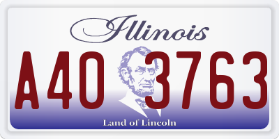 IL license plate A403763