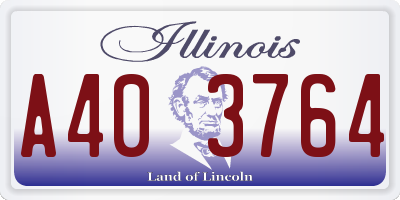 IL license plate A403764