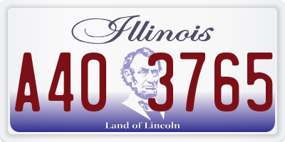 IL license plate A403765