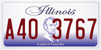 IL license plate A403767