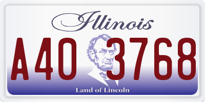 IL license plate A403768