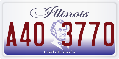 IL license plate A403770