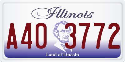 IL license plate A403772