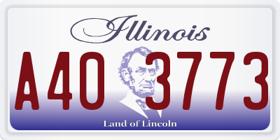 IL license plate A403773