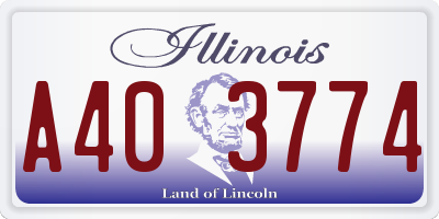 IL license plate A403774