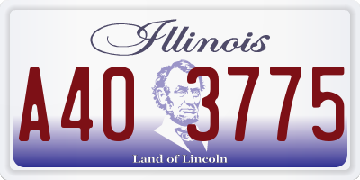 IL license plate A403775