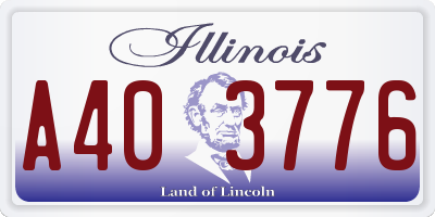 IL license plate A403776