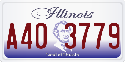 IL license plate A403779