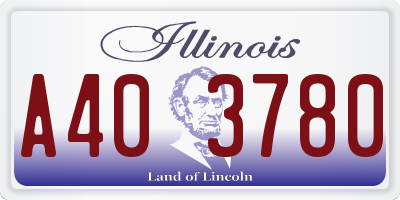 IL license plate A403780