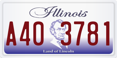 IL license plate A403781