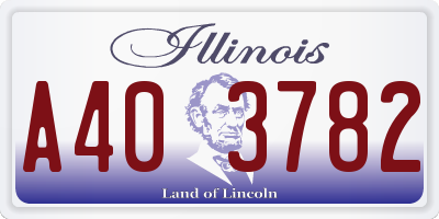 IL license plate A403782