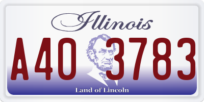 IL license plate A403783