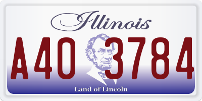 IL license plate A403784