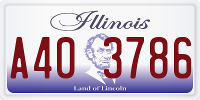 IL license plate A403786