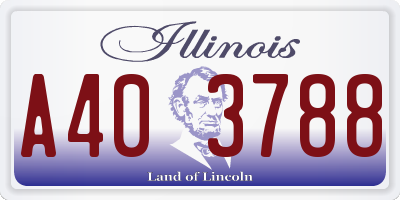 IL license plate A403788