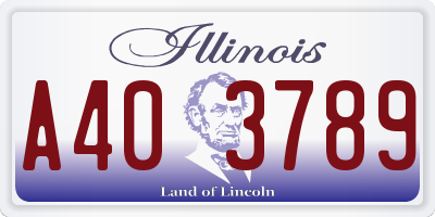 IL license plate A403789
