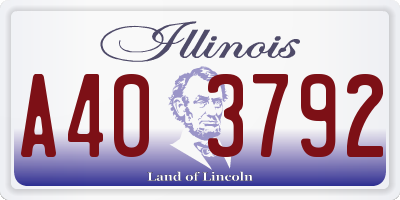 IL license plate A403792