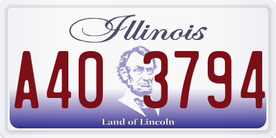 IL license plate A403794