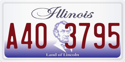 IL license plate A403795