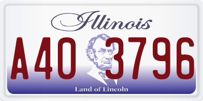 IL license plate A403796