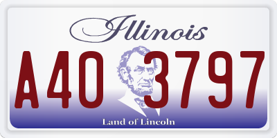 IL license plate A403797