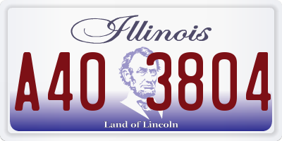 IL license plate A403804