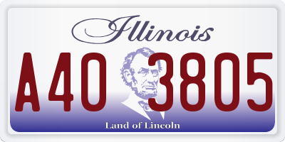 IL license plate A403805