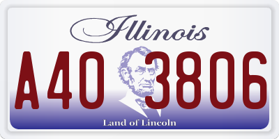 IL license plate A403806