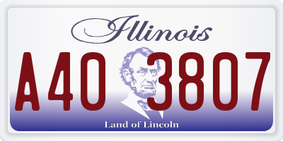 IL license plate A403807