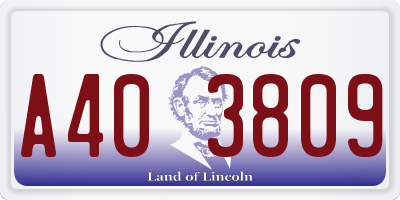 IL license plate A403809