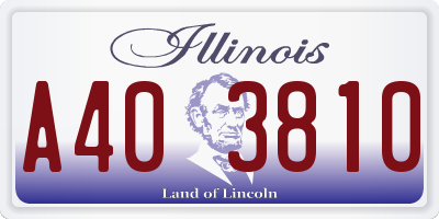 IL license plate A403810