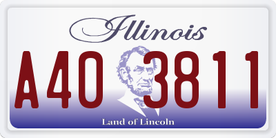 IL license plate A403811
