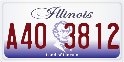 IL license plate A403812