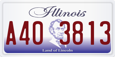 IL license plate A403813