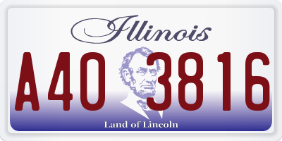 IL license plate A403816