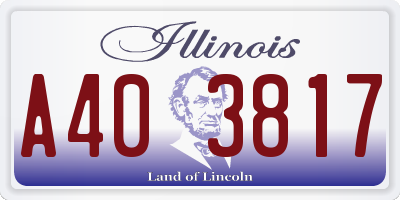 IL license plate A403817