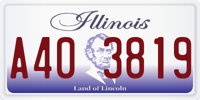 IL license plate A403819