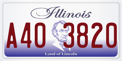 IL license plate A403820
