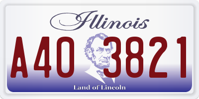 IL license plate A403821