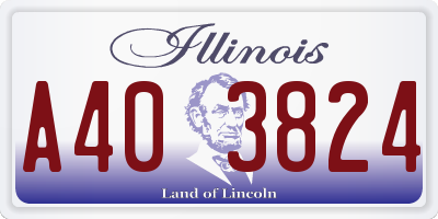 IL license plate A403824