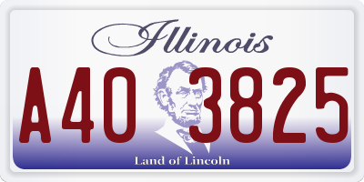 IL license plate A403825