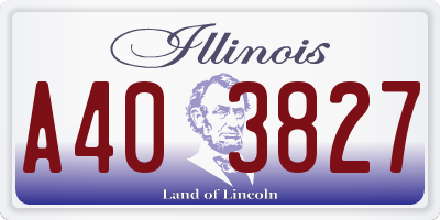 IL license plate A403827