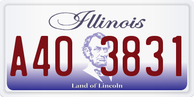IL license plate A403831