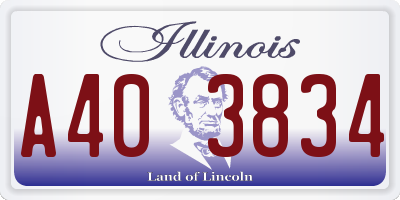 IL license plate A403834