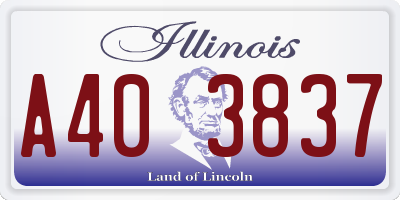 IL license plate A403837