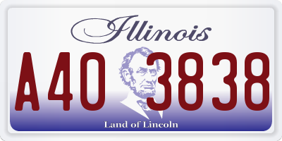 IL license plate A403838