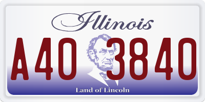 IL license plate A403840