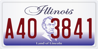 IL license plate A403841