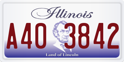 IL license plate A403842