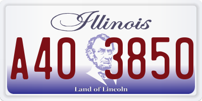 IL license plate A403850